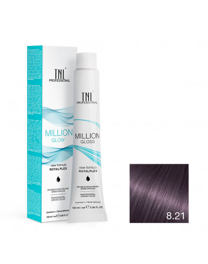 Крем-краска оттенок 8.21 Светлый блонд фиолетовый пепельный TNL Million Gloss 100 мл
